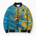 Gold Coast Titans Rugby Bomber Puffer Jacket Fierce Mascot Geometric Tribal Art