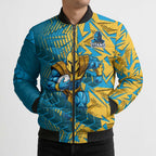 Gold Coast Titans Rugby Bomber Puffer Jacket Fierce Mascot Geometric Tribal Art