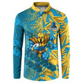 Gold Coast Titans Rugby Button Sweatshirt Fierce Mascot Geometric Tribal Art
