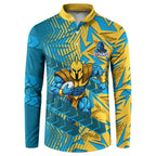 Gold Coast Titans Rugby Button Sweatshirt Fierce Mascot Geometric Tribal Art