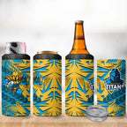 Gold Coast Titans Rugby 4 in 1 Can Cooler Tumbler Fierce Mascot Geometric Tribal Art