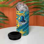 Gold Coast Titans Rugby 4 in 1 Can Cooler Tumbler Fierce Mascot Geometric Tribal Art