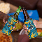 Gold Coast Titans Rugby 4 in 1 Can Cooler Tumbler Fierce Mascot Geometric Tribal Art