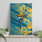 Gold Coast Titans Rugby Canvas Wall Art Fierce Mascot Geometric Tribal Art