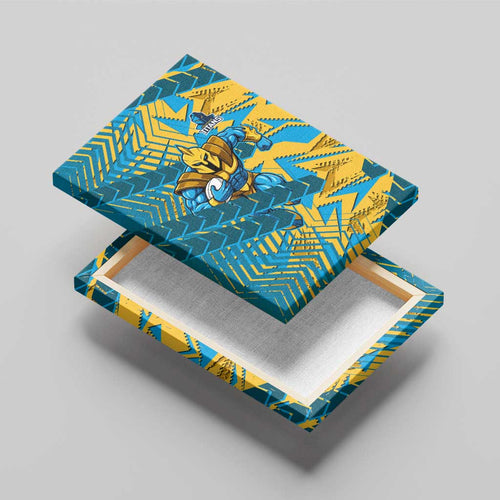 Gold Coast Titans Rugby Canvas Wall Art Fierce Mascot Geometric Tribal Art