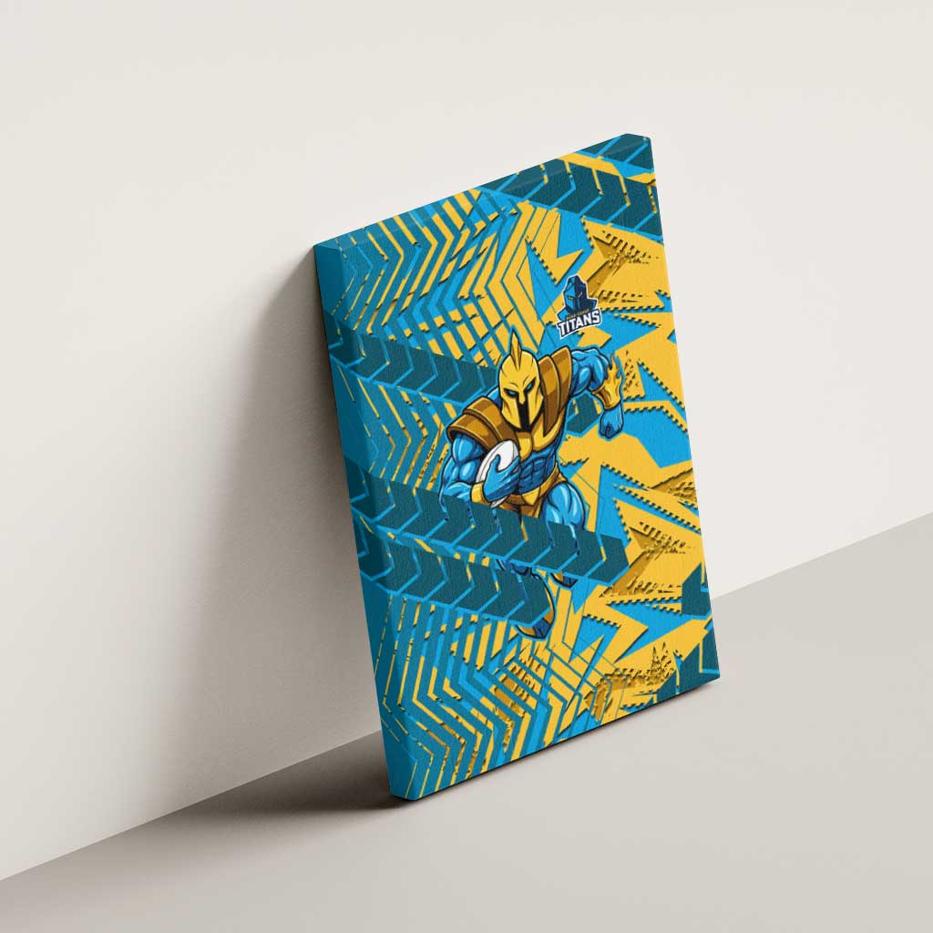 Gold Coast Titans Rugby Canvas Wall Art Fierce Mascot Geometric Tribal Art