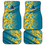 Gold Coast Titans Rugby Car Mats Fierce Mascot Geometric Tribal Art