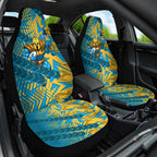 Gold Coast Titans Rugby Car Seat Cover Fierce Mascot Geometric Tribal Art