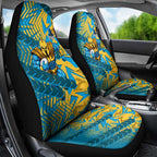 Gold Coast Titans Rugby Car Seat Cover Fierce Mascot Geometric Tribal Art