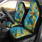 Gold Coast Titans Rugby Car Seat Cover Fierce Mascot Geometric Tribal Art