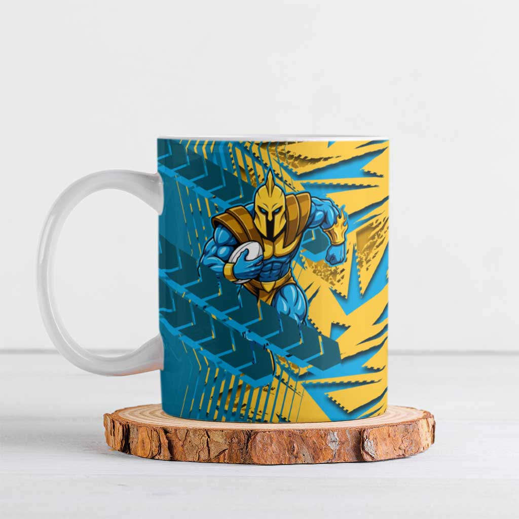 Gold Coast Titans Rugby Ceramic Mug Fierce Mascot Geometric Tribal Art