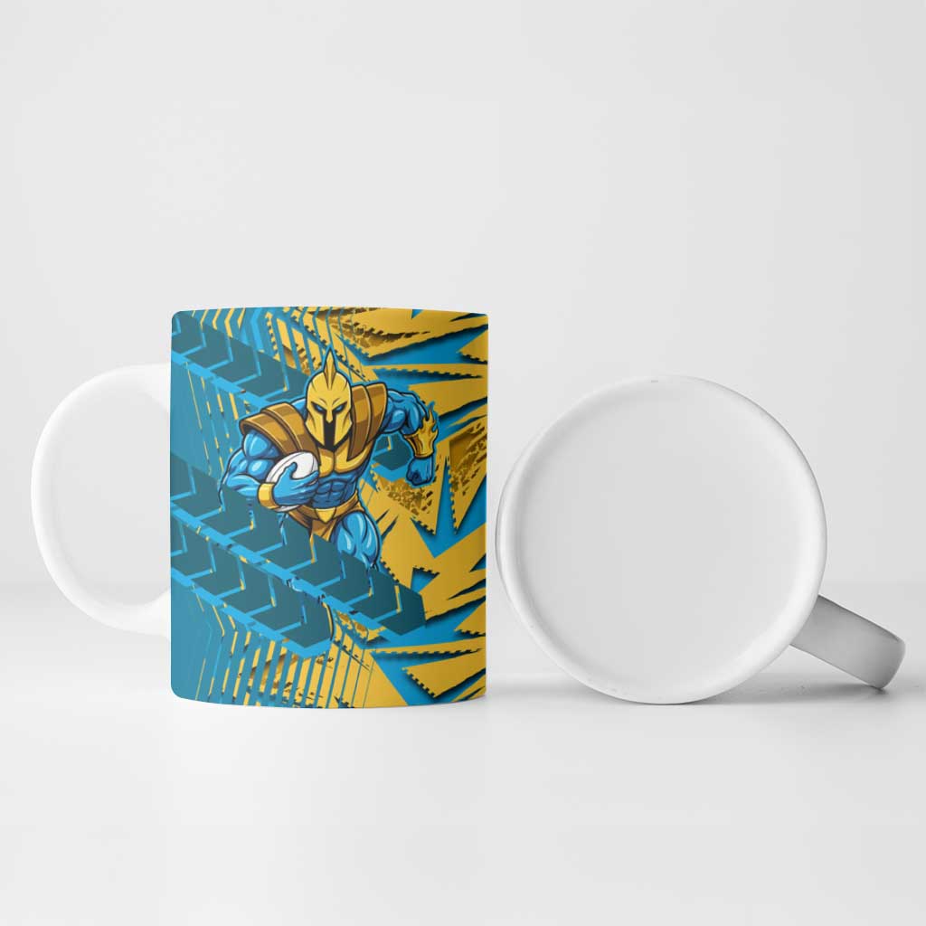 Gold Coast Titans Rugby Ceramic Mug Fierce Mascot Geometric Tribal Art