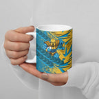 Gold Coast Titans Rugby Ceramic Mug Fierce Mascot Geometric Tribal Art