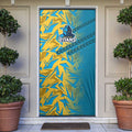 Gold Coast Titans Rugby Door Cover Fierce Mascot Geometric Tribal Art