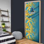 Gold Coast Titans Rugby Door Cover Fierce Mascot Geometric Tribal Art