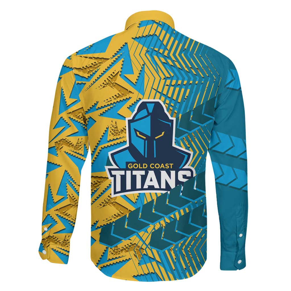 Gold Coast Titans Rugby Family Matching Off Shoulder Maxi Dress and Hawaiian Shirt Fierce Mascot Geometric Tribal Art