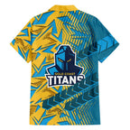 Gold Coast Titans Rugby Family Matching Puletasi and Hawaiian Shirt Fierce Mascot Geometric Tribal Art
