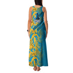 Gold Coast Titans Rugby Family Matching Tank Maxi Dress and Hawaiian Shirt Fierce Mascot Geometric Tribal Art