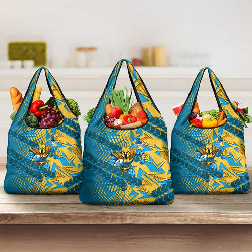 Gold Coast Titans Rugby Grocery Bag Fierce Mascot Geometric Tribal Art