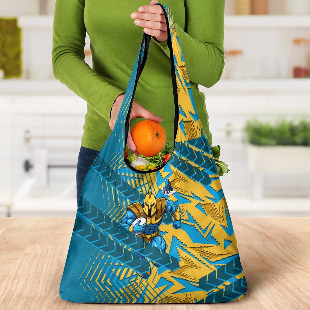 Gold Coast Titans Rugby Grocery Bag Fierce Mascot Geometric Tribal Art