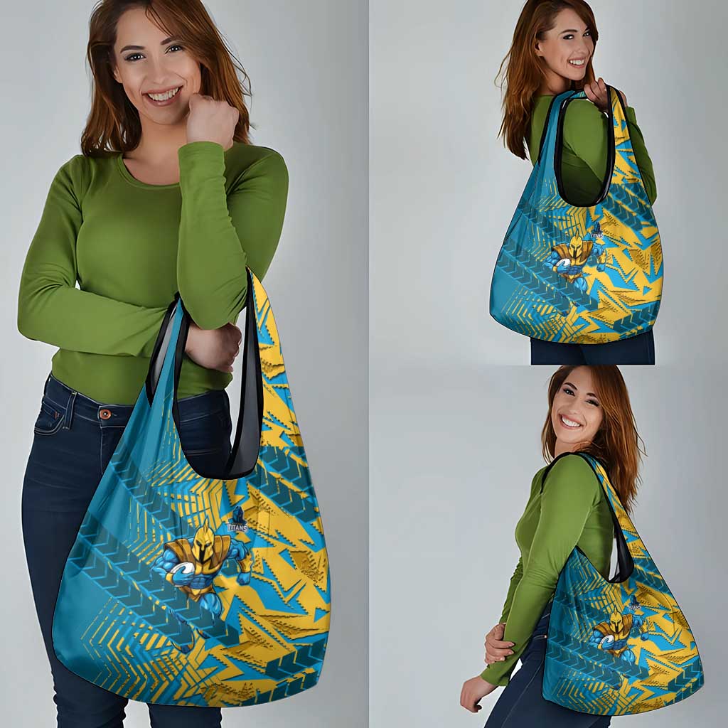 Gold Coast Titans Rugby Grocery Bag Fierce Mascot Geometric Tribal Art