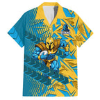 Gold Coast Titans Rugby Hawaiian Shirt Fierce Mascot Geometric Tribal Art