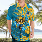 Gold Coast Titans Rugby Hawaiian Shirt Fierce Mascot Geometric Tribal Art