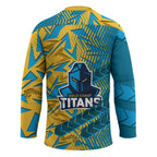 Gold Coast Titans Rugby Hockey Jersey Fierce Mascot Geometric Tribal Art