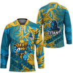 Gold Coast Titans Rugby Hockey Jersey Fierce Mascot Geometric Tribal Art