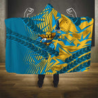 Gold Coast Titans Rugby Hooded Blanket Fierce Mascot Geometric Tribal Art