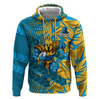 Gold Coast Titans Rugby Hoodie Fierce Mascot Geometric Tribal Art