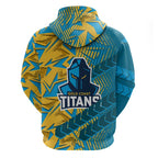 Gold Coast Titans Rugby Hoodie Fierce Mascot Geometric Tribal Art