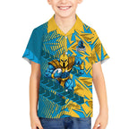 Gold Coast Titans Rugby Kid Hawaiian Shirt Fierce Mascot Geometric Tribal Art