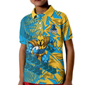 Gold Coast Titans Rugby Kid Polo Shirt Fierce Mascot Geometric Tribal Art
