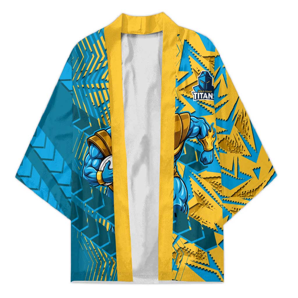 Gold Coast Titans Rugby Kimono Fierce Mascot Geometric Tribal Art