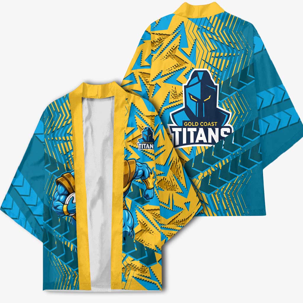 Gold Coast Titans Rugby Kimono Fierce Mascot Geometric Tribal Art