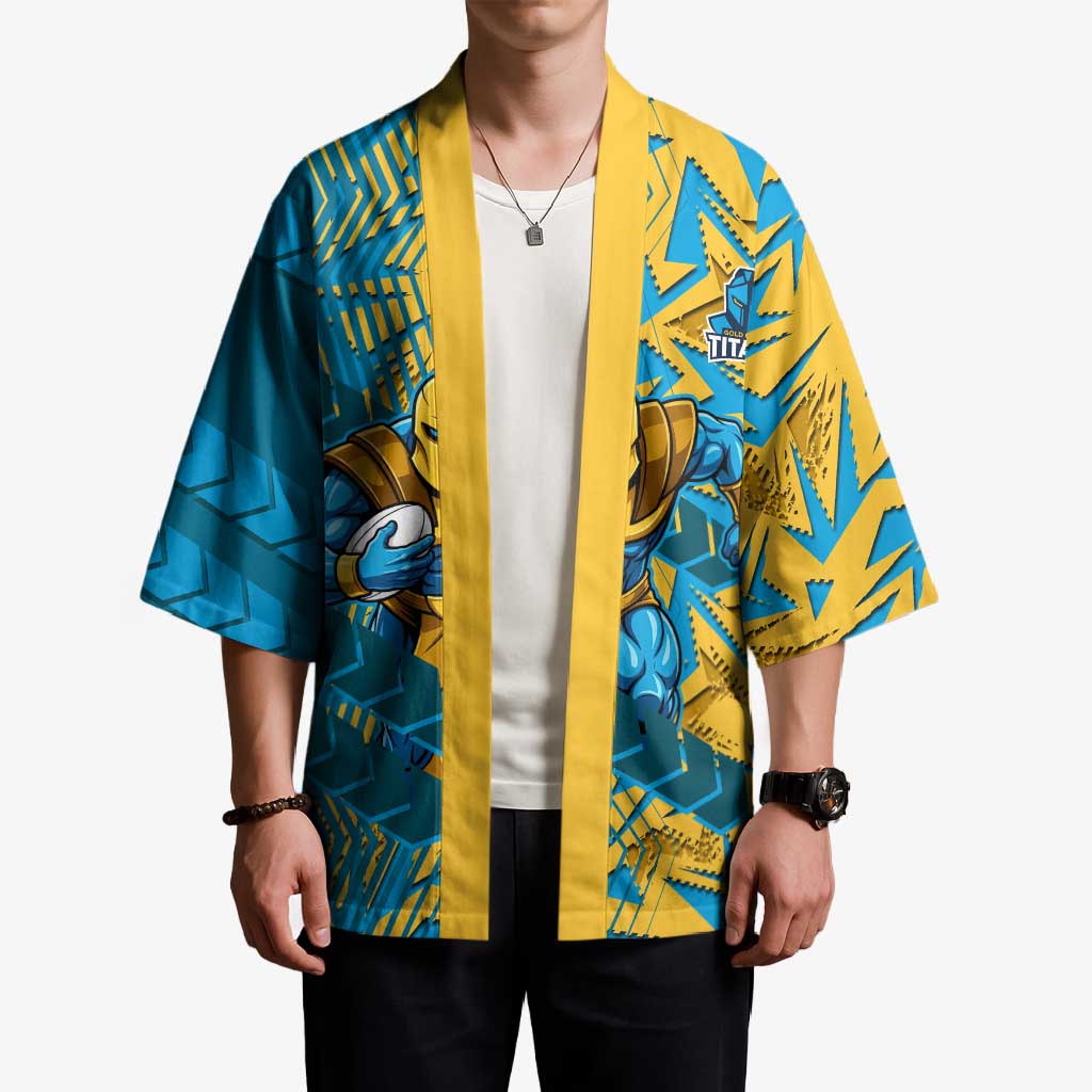 Gold Coast Titans Rugby Kimono Fierce Mascot Geometric Tribal Art