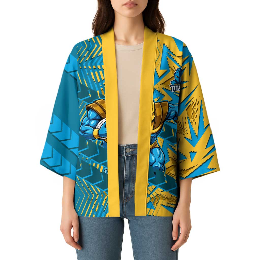 Gold Coast Titans Rugby Kimono Fierce Mascot Geometric Tribal Art