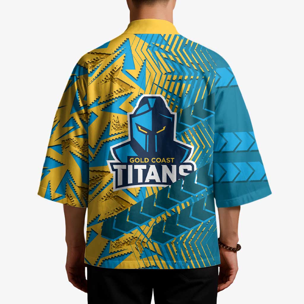 Gold Coast Titans Rugby Kimono Fierce Mascot Geometric Tribal Art