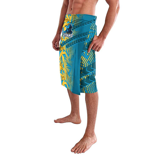 Gold Coast Titans Rugby Lavalava Fierce Mascot Geometric Tribal Art