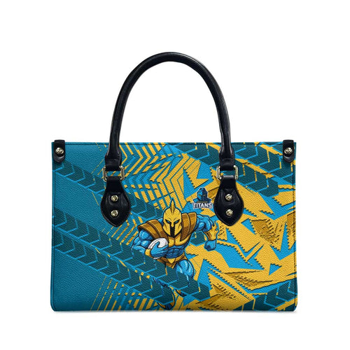 Gold Coast Titans Rugby Leather Bag Fierce Mascot Geometric Tribal Art