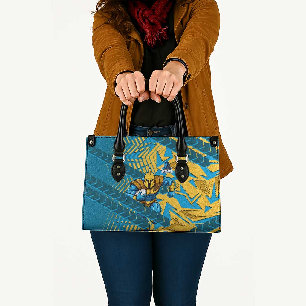 Gold Coast Titans Rugby Leather Bag Fierce Mascot Geometric Tribal Art