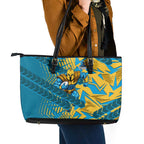 Gold Coast Titans Rugby Leather Tote Bag Fierce Mascot Geometric Tribal Art