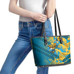 Gold Coast Titans Rugby Leather Tote Bag Fierce Mascot Geometric Tribal Art