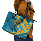 Gold Coast Titans Rugby Leather Tote Bag Fierce Mascot Geometric Tribal Art