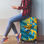 Gold Coast Titans Rugby Luggage Cover Fierce Mascot Geometric Tribal Art