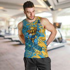 Gold Coast Titans Rugby Men Tank Top Fierce Mascot Geometric Tribal Art