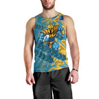 Gold Coast Titans Rugby Men Tank Top Fierce Mascot Geometric Tribal Art