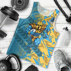 Gold Coast Titans Rugby Men Tank Top Fierce Mascot Geometric Tribal Art