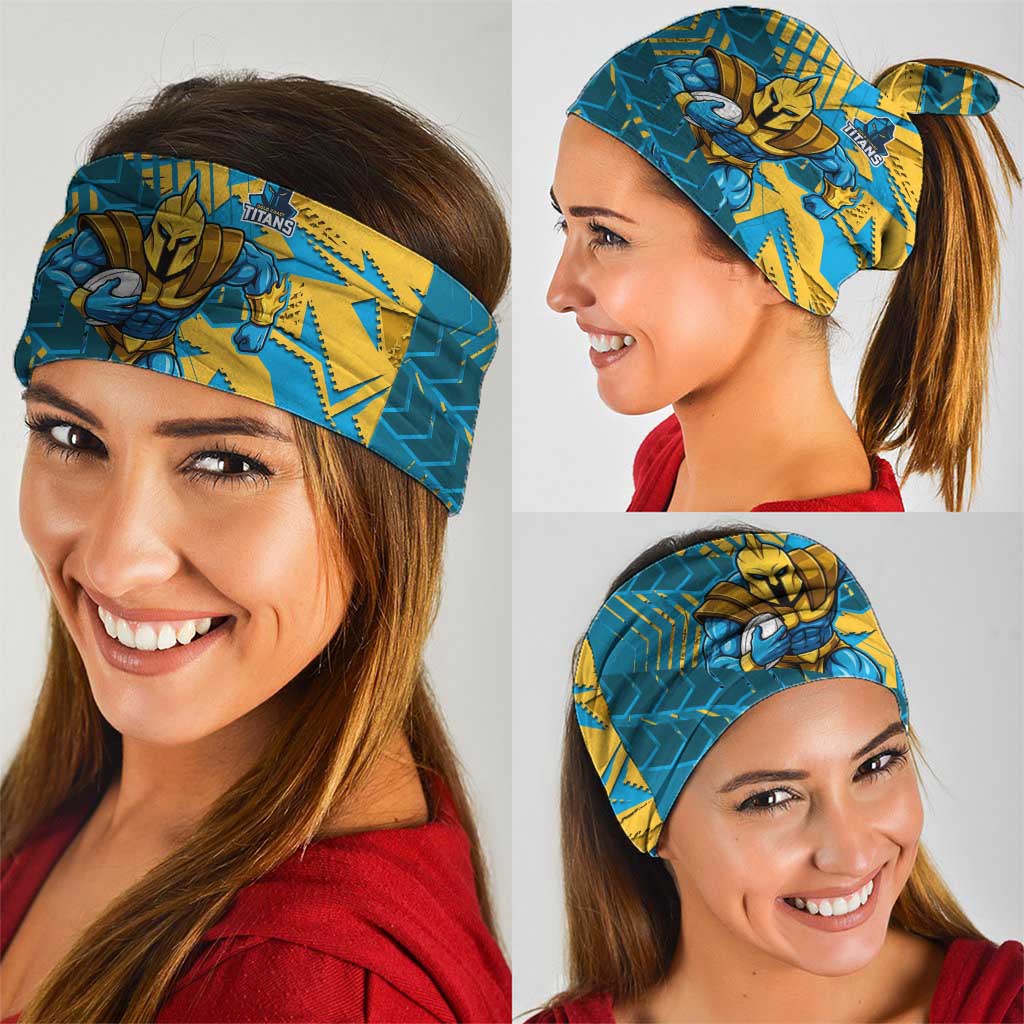 Gold Coast Titans Rugby Neck Gaiter Fierce Mascot Geometric Tribal Art